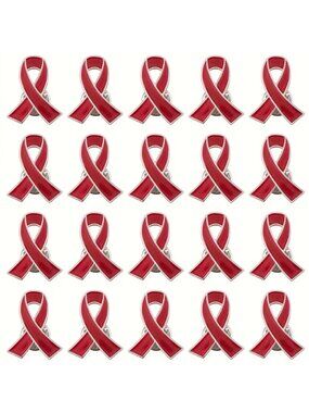 20PCS Awareness Ribbon Heart Charms – Alloy Enamel Metal Pendants Cause Support